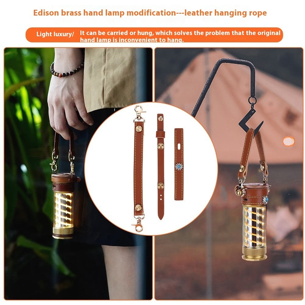 Camping Lantern Leather Hang Rope 3-piece Suit
