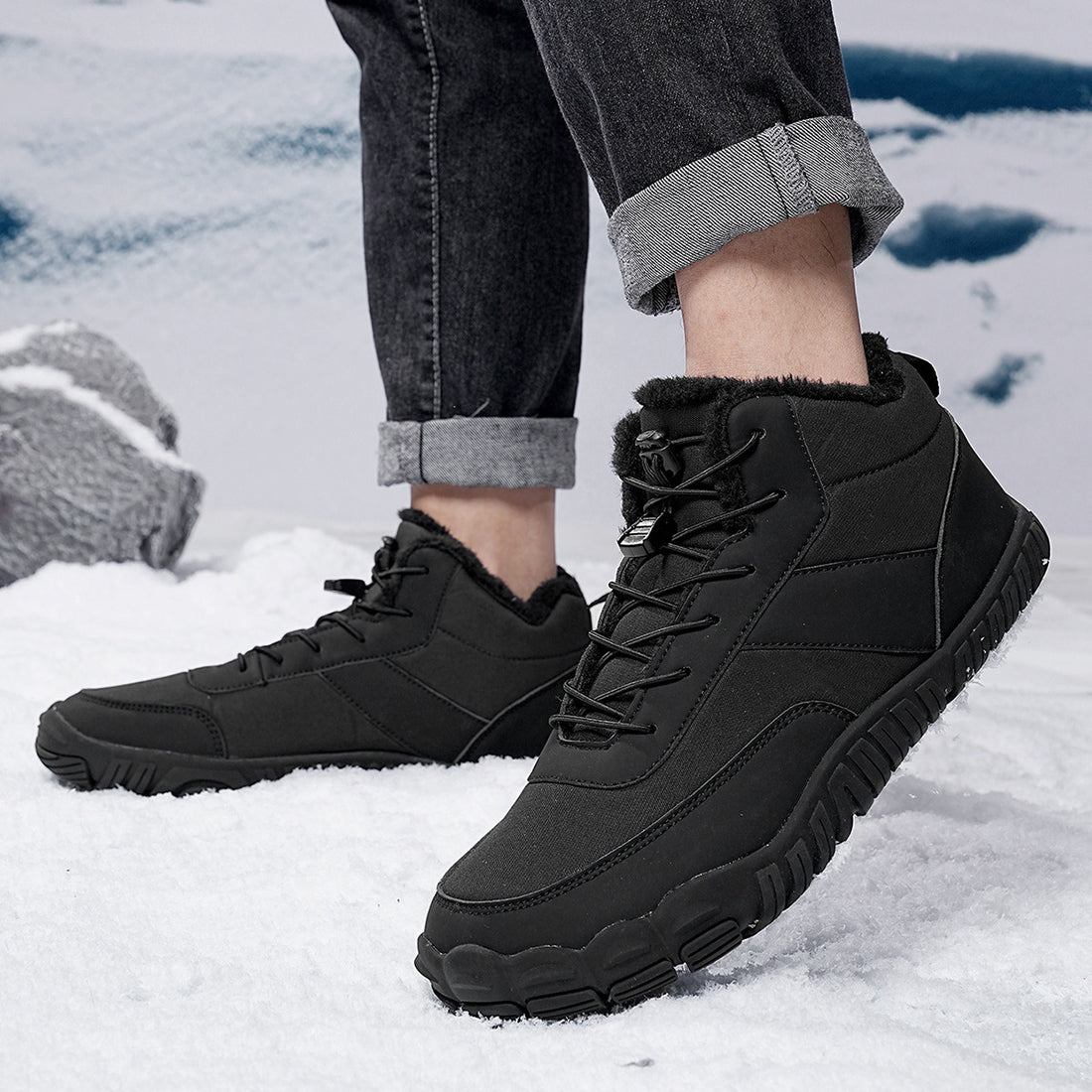 Outdoor Men's Five-finger Cotton-padded Shoes