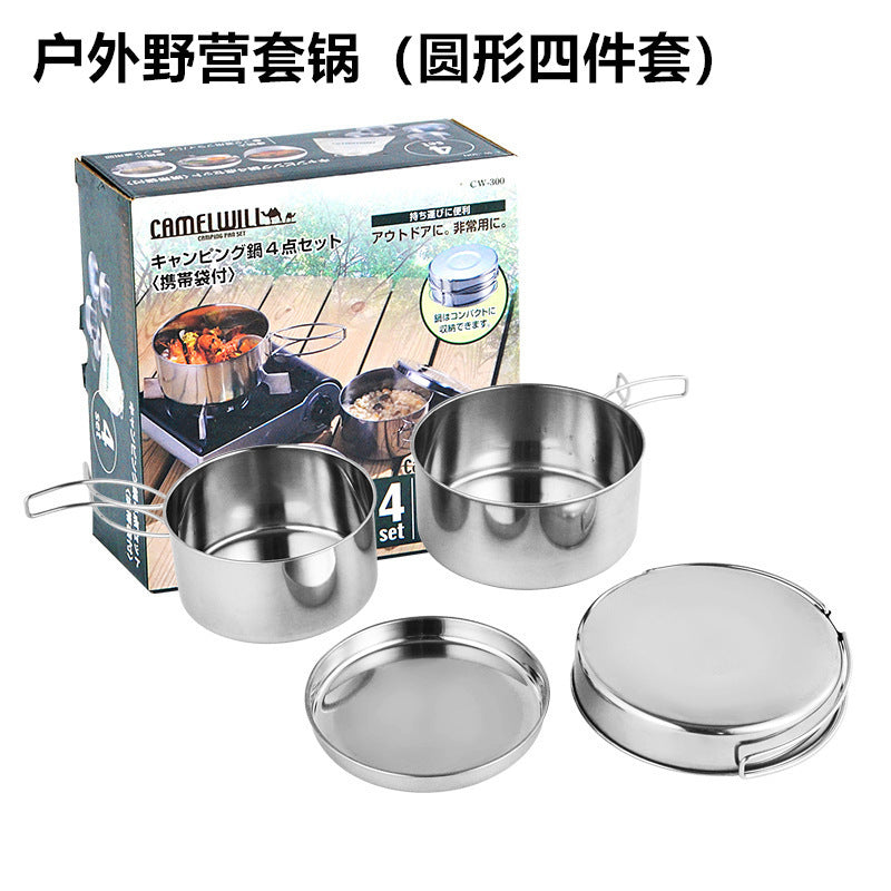 Outdoor Stainless Steel Cookware Pot Set