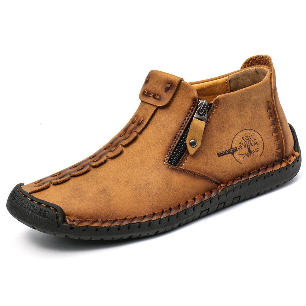 Men Ankle Zipper Outdoor Hiking Shoes