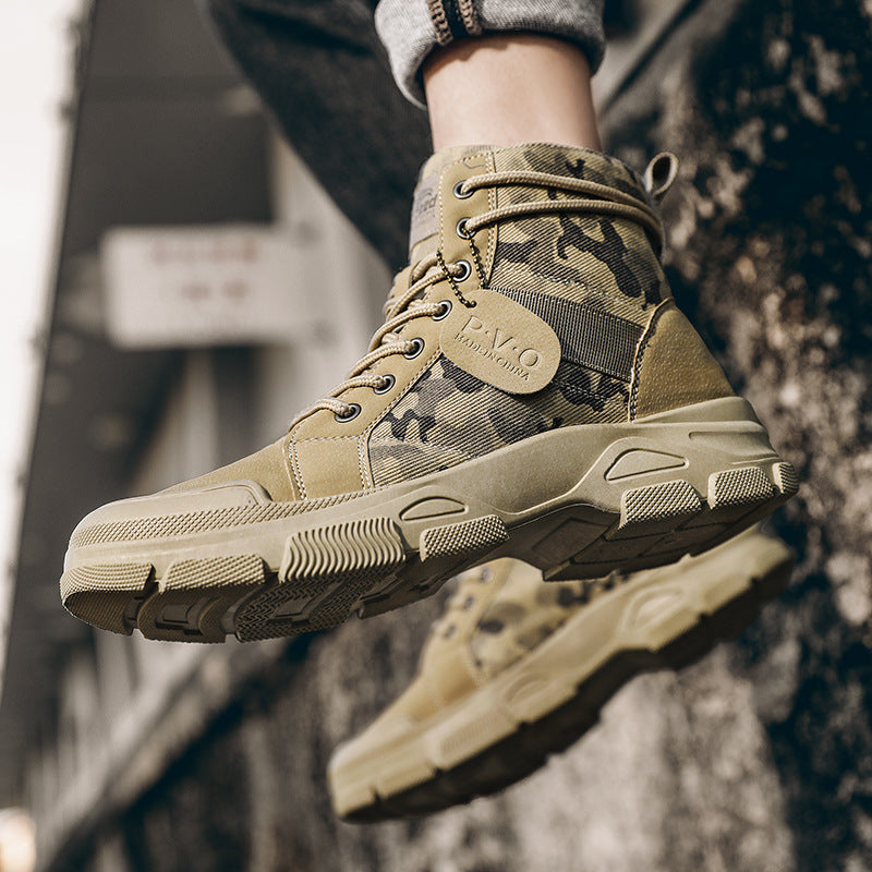 Canvas High-top Tooling Retro Outdoor Hiking Boots