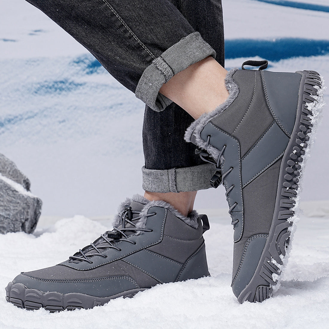 Outdoor Men's Five-finger Cotton-padded Shoes