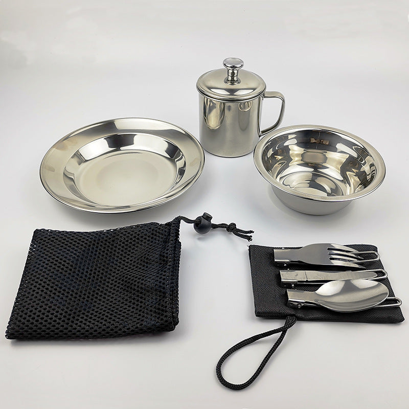 Outdoor Camping Single Tableware Cookware Set