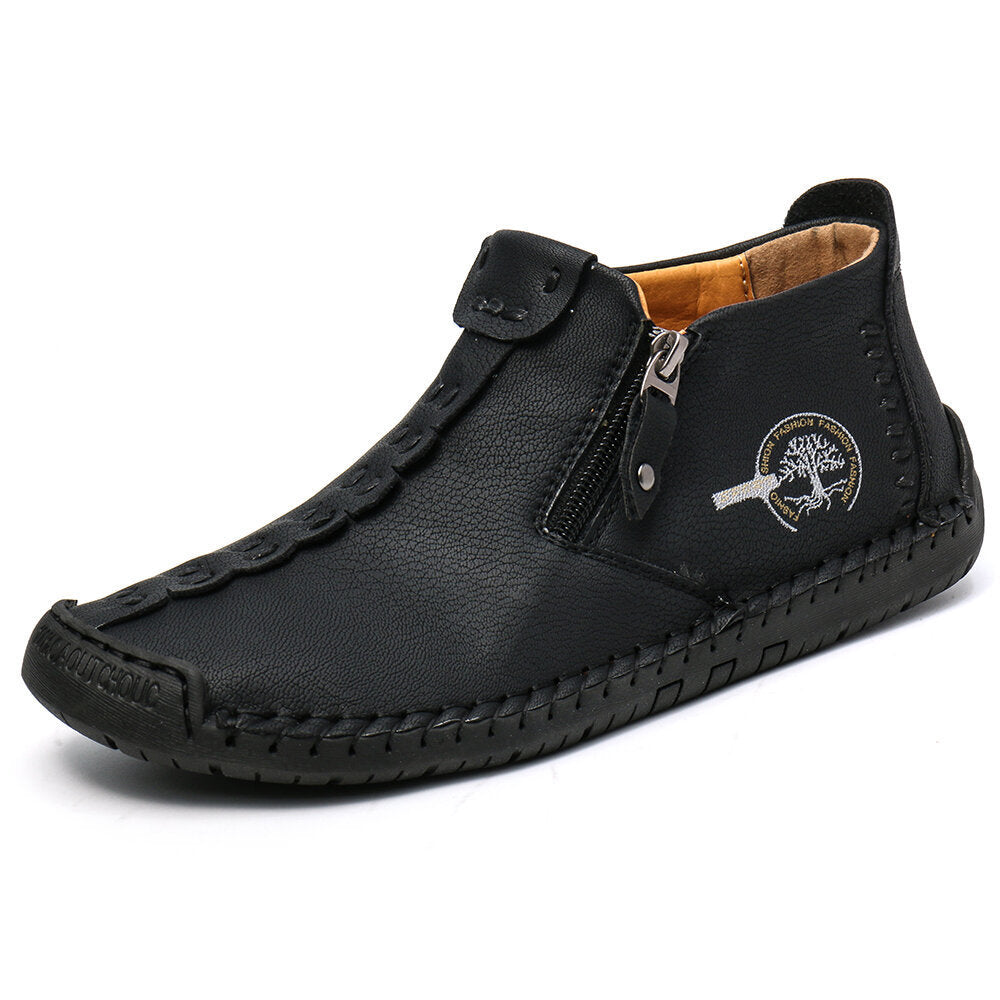 Men Ankle Zipper Outdoor Hiking Shoes