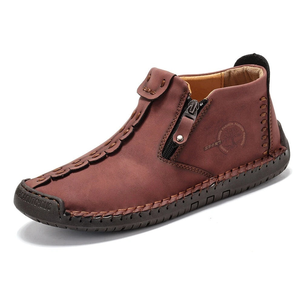 Men Ankle Zipper Outdoor Hiking Shoes